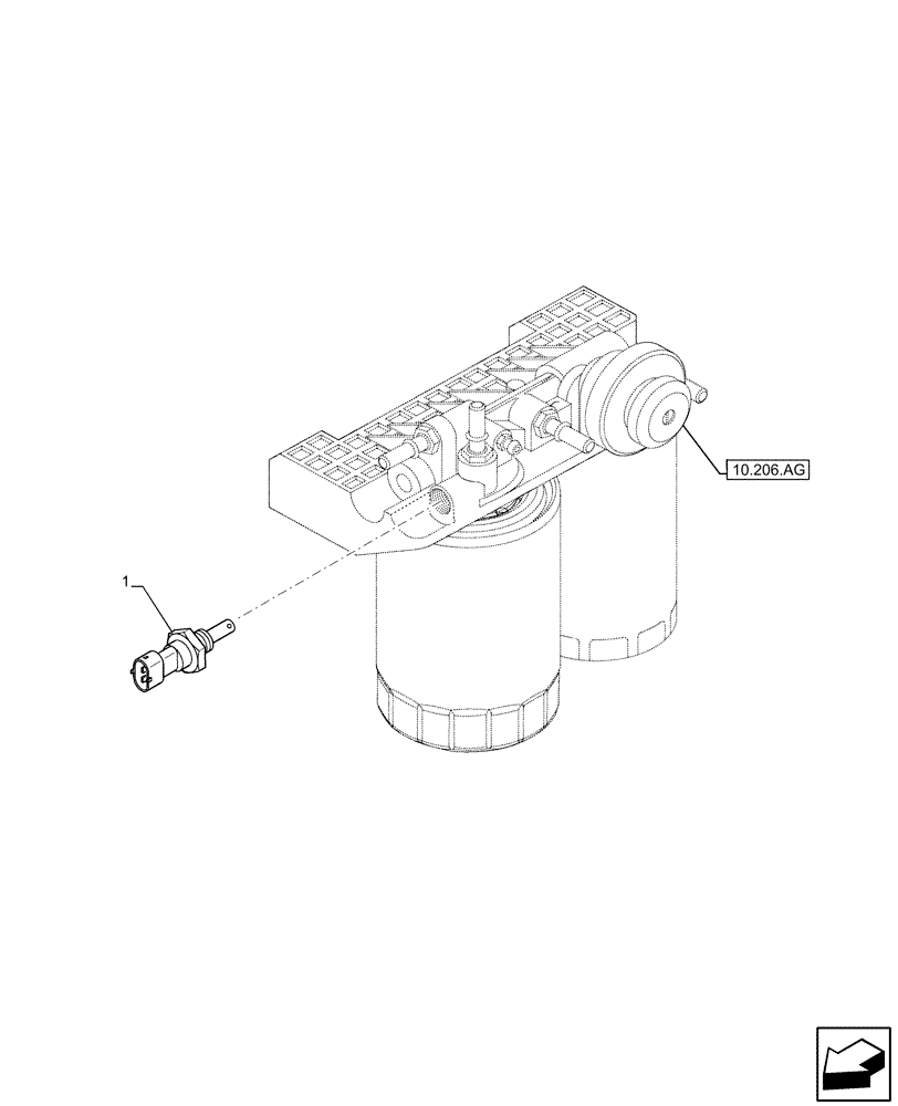 Схема запчастей Case IH F5GFL413A C005 - (55.010.AH) - FUEL FILTER, SENSOR (55) - ELECTRICAL SYSTEMS