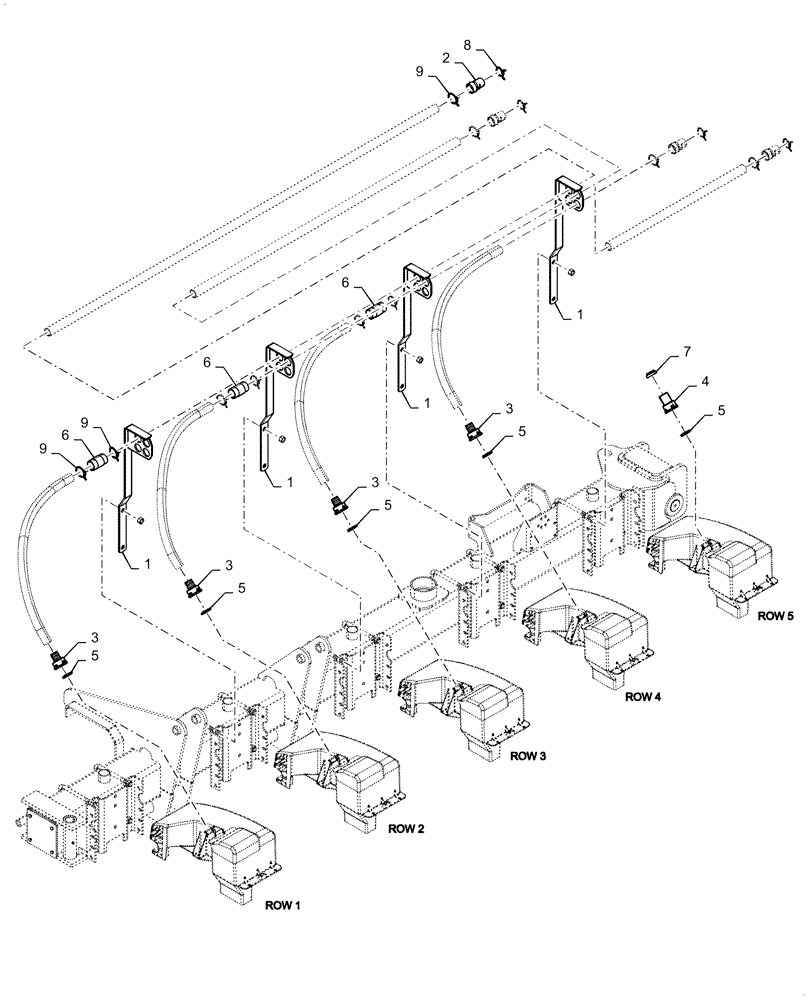 Схема запчастей Case IH 1255 - (79.904.AA[01]) - BULK FILL, CONNECTION ROW 1 - 5 (79) - PLANTING