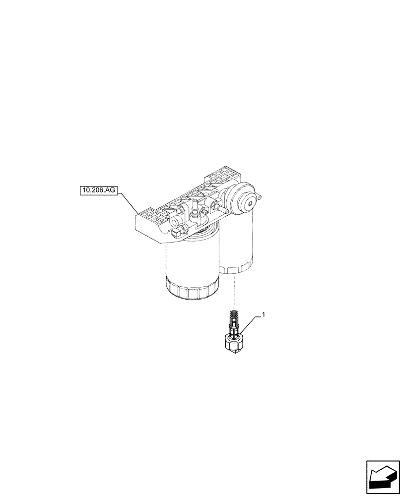 Схема запчастей Case IH F5GFL413A B019 - (55.010.AQ) - FUEL FILTER/WATER SEPARATOR, SENSOR (55) - ELECTRICAL SYSTEMS