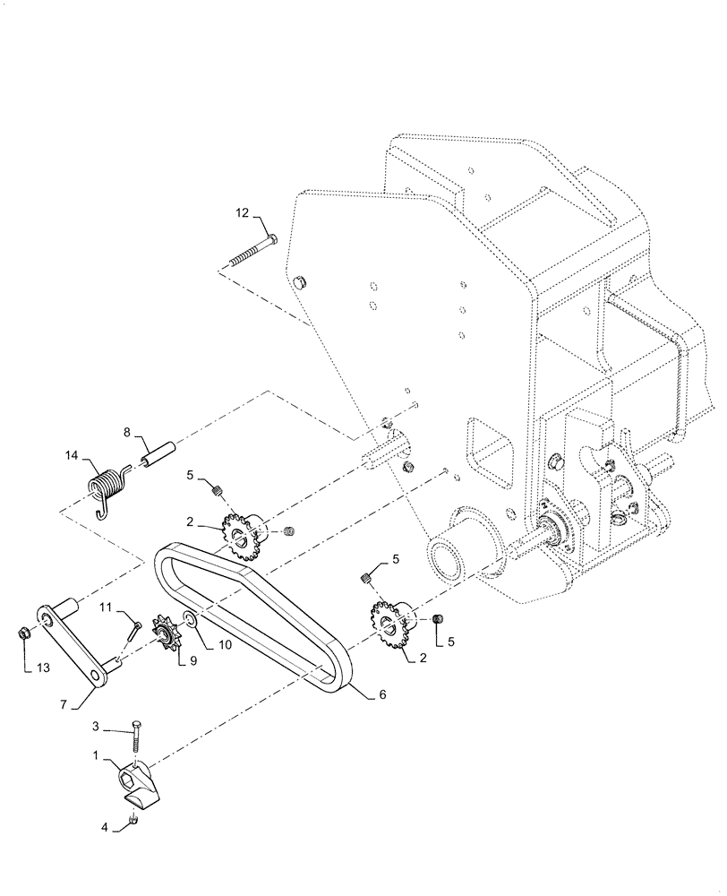 Схема запчастей Case IH 1255 - (61.901.AF[06]) - MECHANICAL CROSS OVER DRIVE FOR 24 ROW (61) - METERING SYSTEM