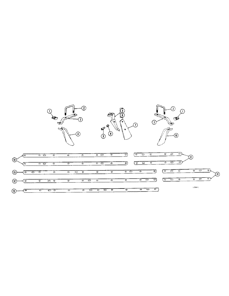 Схема запчастей Case IH B-SERIES - (70) - WING DISK SCRAPERS, FRONT AND REAR, 9-5/16 INCH SPACING, WB189, WB219 