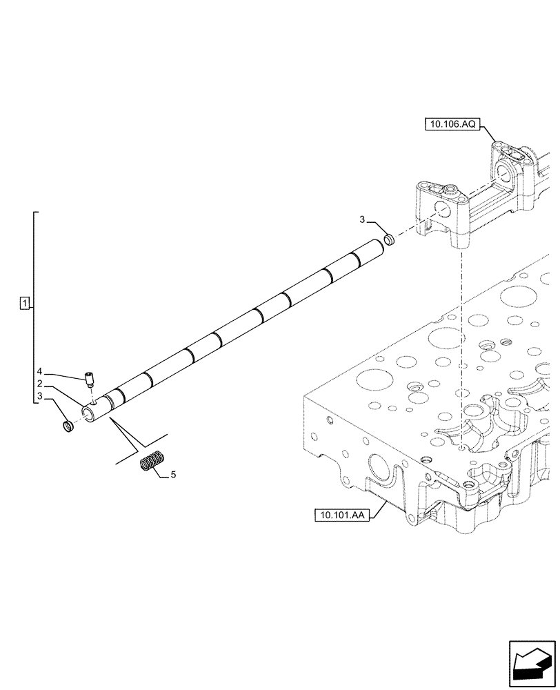 Схема запчастей Case IH F5GFL413A C005 - (10.106.AP) - ROCKSHAFT (10) - ENGINE