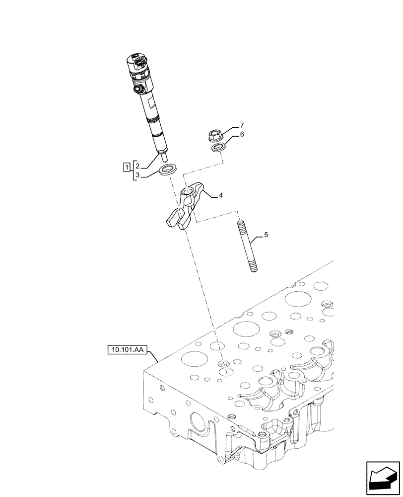 Схема запчастей Case IH F5GFL413A B013 - (10.218.AF) - FUEL INJECTOR (10) - ENGINE