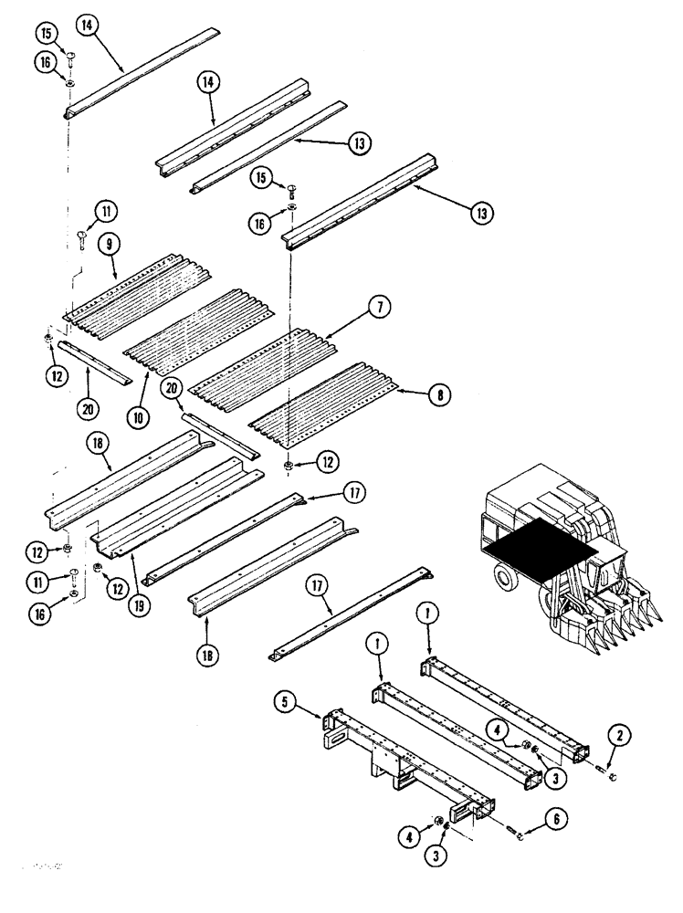 Схема запчастей Case IH 1822 - (9C-34) - BASKET FLOOR, 1822 COTTON PICKER (16) - BASKET