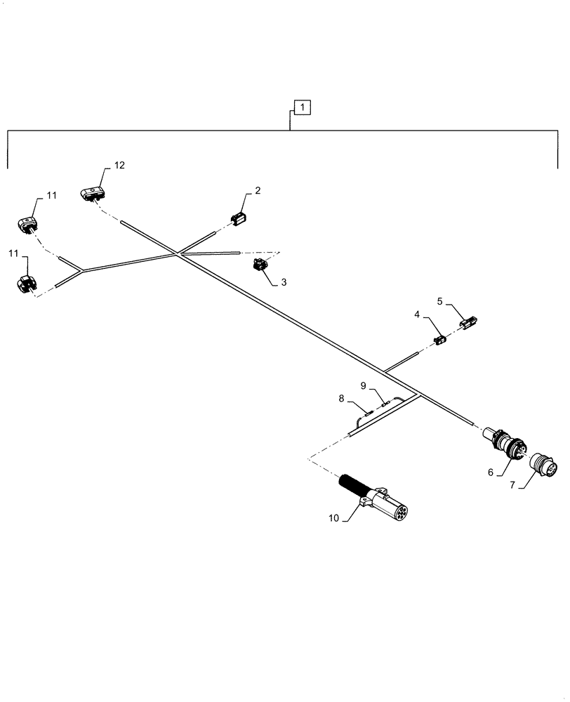 Схема запчастей Case IH 1255 - (55.100.AA[10]) - HARNESS HITCH ISOBUS 12/16 ROW (55) - ELECTRICAL SYSTEMS