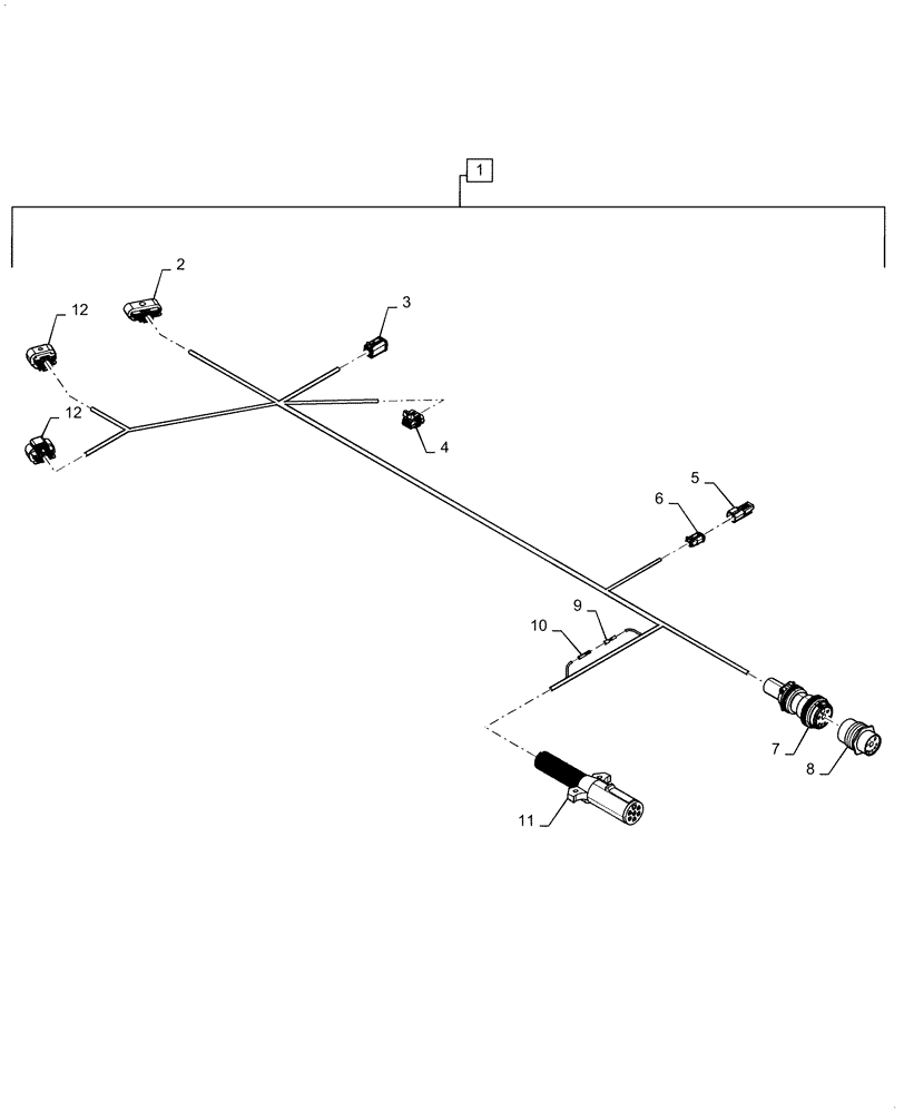 Схема запчастей Case IH 1255 - (55.100.AA[10]) - HARNESS HITCH ISOBUS 24 ROW (55) - ELECTRICAL SYSTEMS