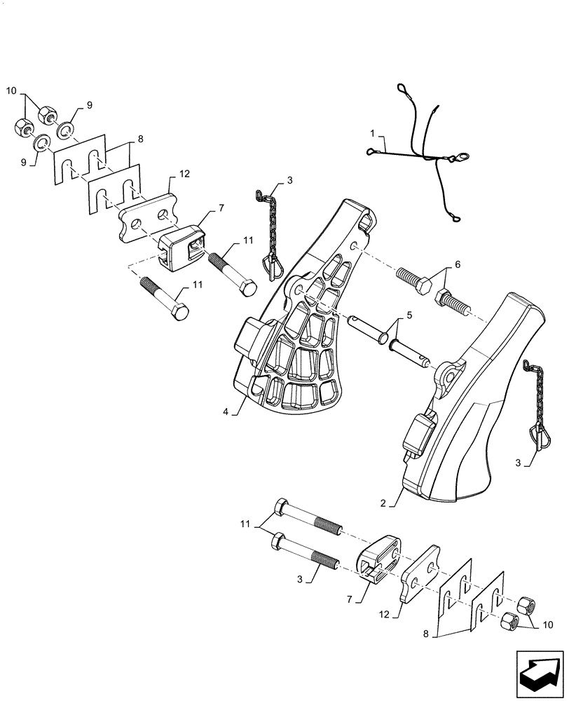 Схема запчастей Case IH MAGNUM 250 - (37.120.AF[05]) - HITCH CAM LIMITER WITH SPACER (37) - HITCHES, DRAWBARS & IMPLEMENT COUPLINGS