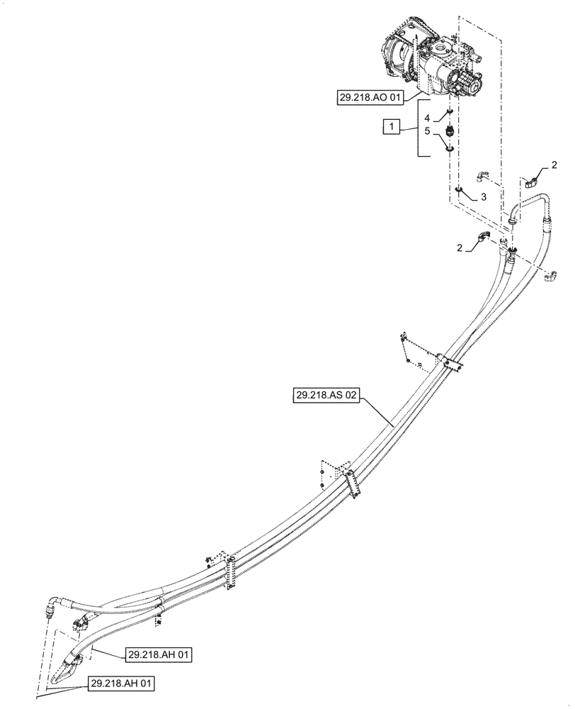 Схема запчастей Case IH 6088 - (29.218.AS[01]) - SINGLE SPEED PUMP MOUNTING (29) - HYDROSTATIC DRIVE