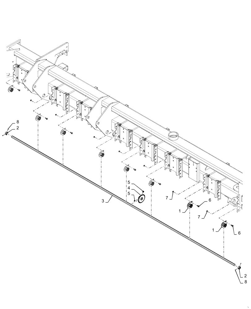 Схема запчастей Case IH 1255 - (61.901.AI[03]) - SEED METER, CHAIN DRIVEN SHAFT, OUTER LEFT FOR 24 ROW (61) - METERING SYSTEM