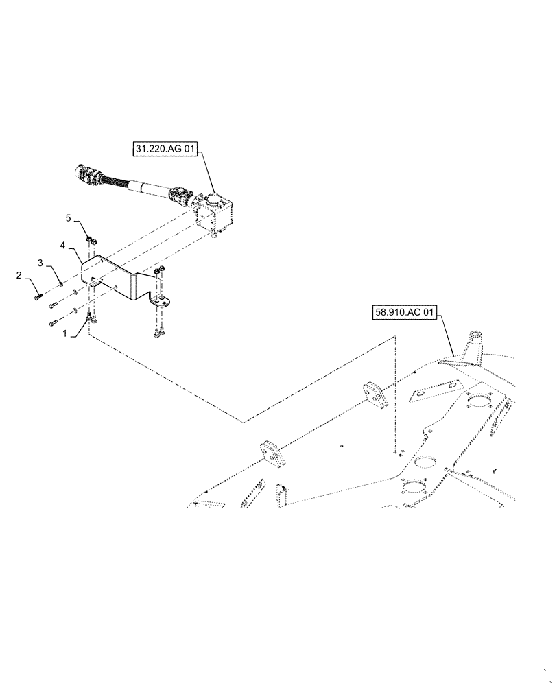 Схема запчастей Case IH MW266S - (58.910.AC[03]) - VAR - 717966206 - MOWER DECK, PTO GEARBOX MOUNT (BSN YFWWB5017) (58) - ATTACHMENTS/HEADERS