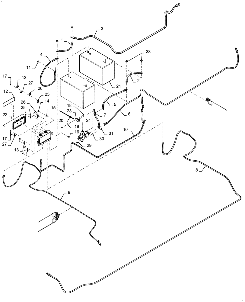 Схема запчастей Case IH PATRIOT 4440 - (55.302.AI[01]) - FUSE BOX AND DISCONNECT, BSN YGT044001 (55) - ELECTRICAL SYSTEMS