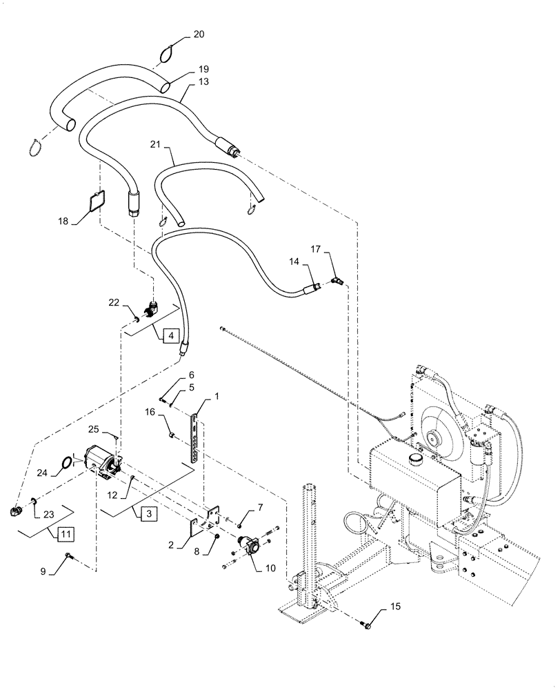 Схема запчастей Case IH 1255 - (35.105.AA[04]) - PTO PUMP 22 GPM FOR 2 POINT HITCH (35) - HYDRAULIC SYSTEMS