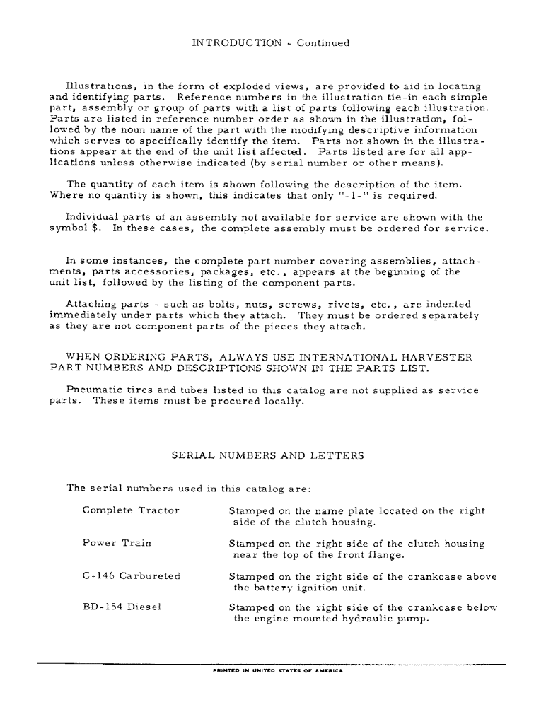 Схема запчастей Case IH 2424 - (002) - INTRODUCTION - SERIAL NUMBER LOCATIONS (00) - GENERAL