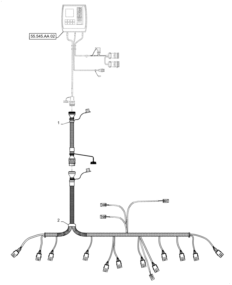 Схема запчастей Case IH 1255 - (55.100.DP[06]) - FRONT FOLD TRAILER, HARNESS (55) - ELECTRICAL SYSTEMS