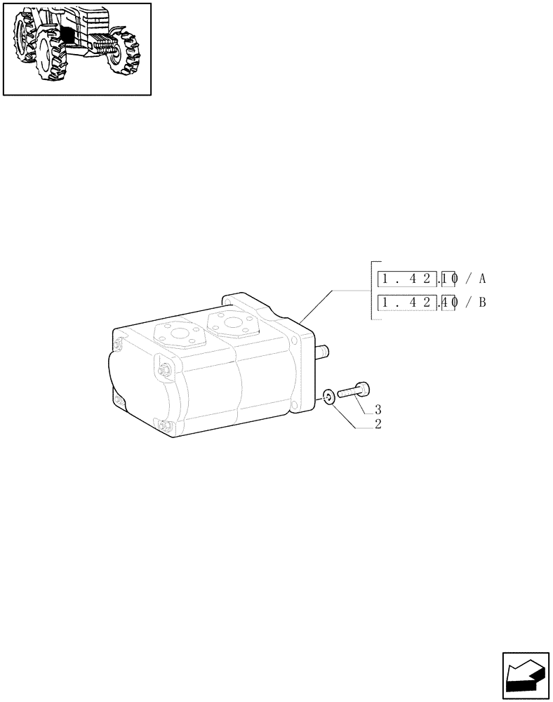 Схема запчастей Case IH JX1085C - (1.42.0[01]) - HYDRAULIC PUMP (04) - FRONT AXLE & STEERING