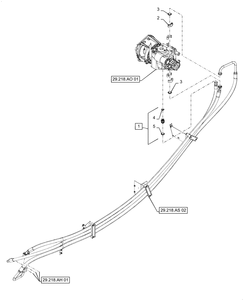 Схема запчастей Case IH 5088 - (29.218.AS[01]) - SINGLE SPEED PUMP MOUNTING (29) - HYDROSTATIC DRIVE