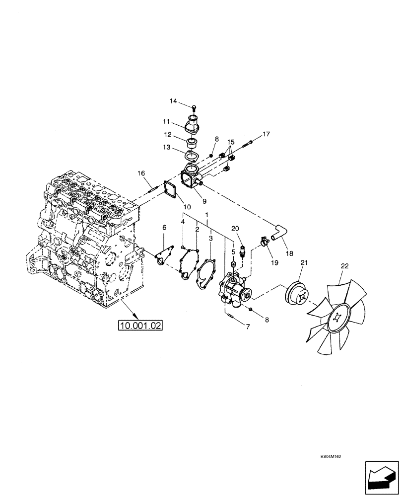 Схема запчастей Case IH SV185 - (10.404.BB) - WATER PUMP (10) - ENGINE