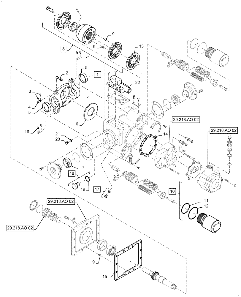 Схема запчастей Case IH 7088 - (29.218.AO[03]) - HYDROSTATIC PUMP ASSY (125 CC/REV) (29) - HYDROSTATIC DRIVE