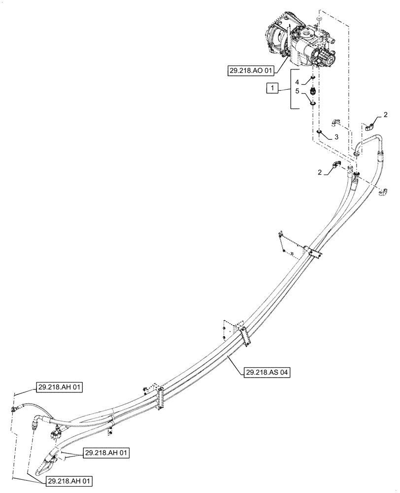 Схема запчастей Case IH 7088 - (29.218.AS[02]) - 2-SPEED DRIVE HOSE ASSY. (29) - HYDROSTATIC DRIVE