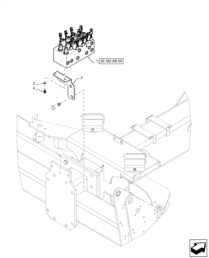 Схема запчастей Case IH 1255 - (35.162.AB[03]) - HYDRAULIC VALVE LIFT AND FOLD, ASSY (35) - HYDRAULIC SYSTEMS