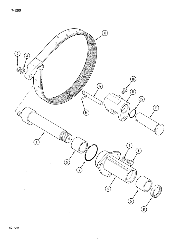 Схема запчастей Case IH 385 - (7-260) - PARK LOCK, HEAVY DUTY, MFD TRACTORS P.I.N. 18001 AND AFTER (07) - BRAKES