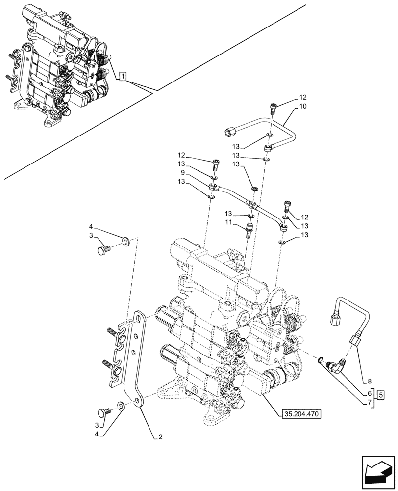 Схема запчастей Case IH FARMALL 80V - (35.204.480) - VAR - 759024 - 3 REMOTE CONTROL VALVES, W/ DIVERTER, COMPONENTS (EDC), CAB (35) - HYDRAULIC SYSTEMS