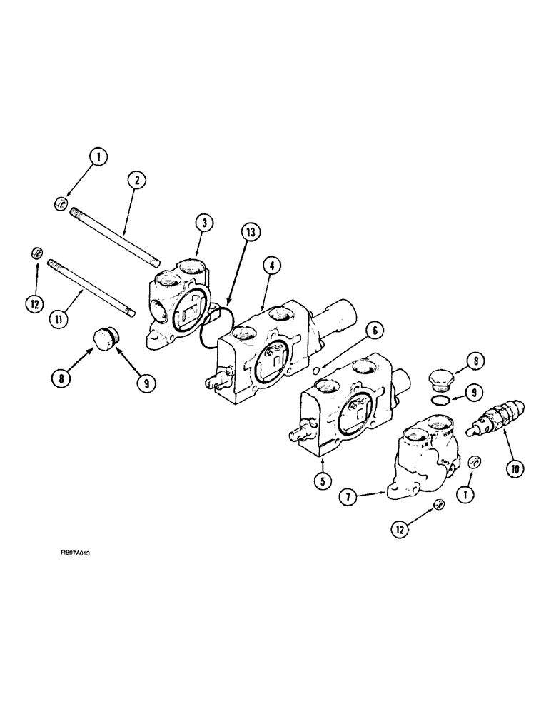 Схема запчастей Case IH L300 - (8-36) - VALVE ASSEMBLY, LOADER CONTROL, 2 FUNCTION (08) - HYDRAULICS