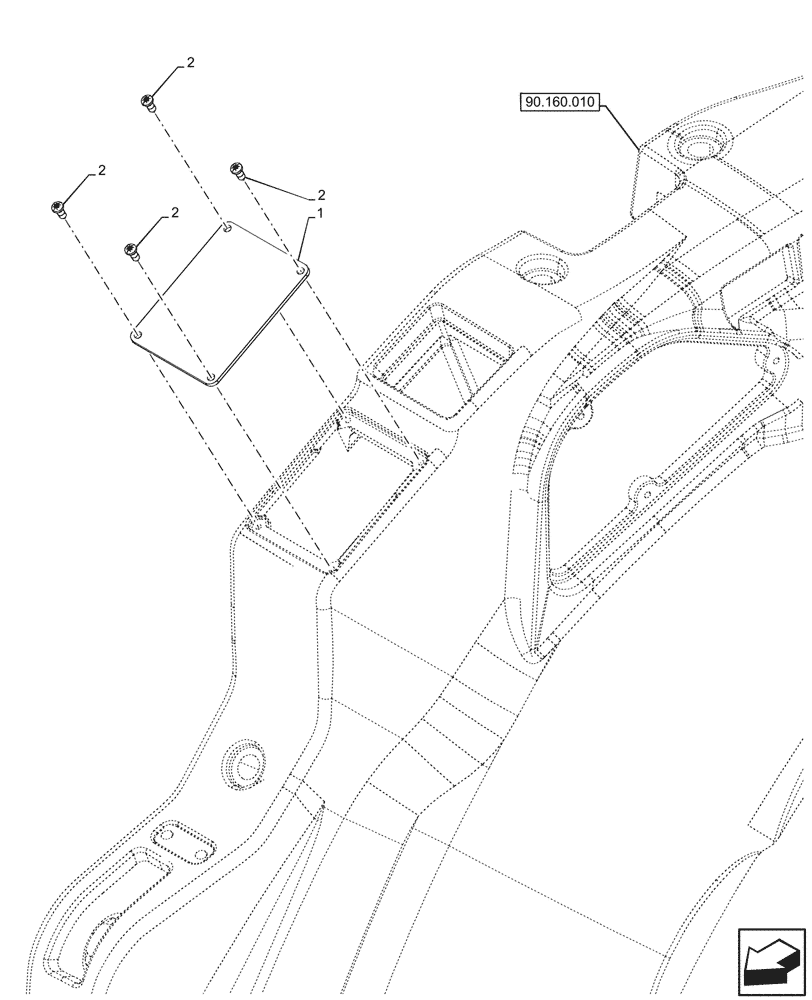 Схема запчастей Case IH FARMALL 90N - (90.160.250) - VAR - 750922, 759023, 759024 - TRIM, PLUGS, RH (90) - PLATFORM, CAB, BODYWORK AND DECALS