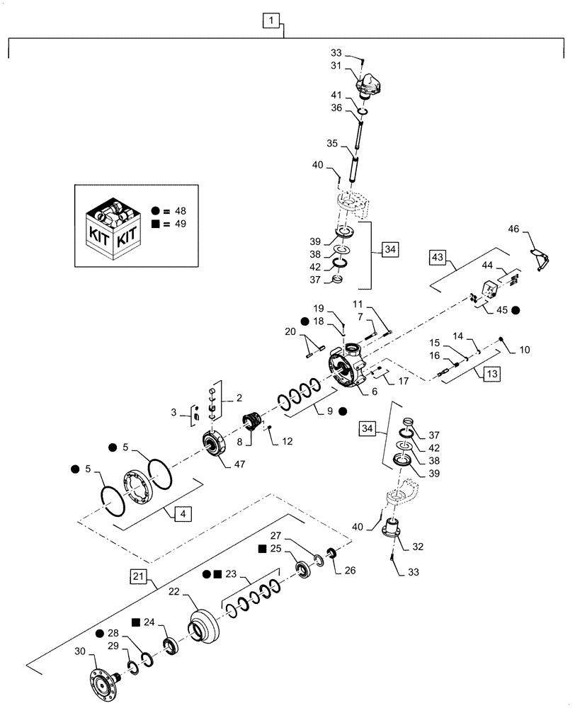 Схема запчастей Case IH 7088 - (27.450.AL[02]) - VAR - 722475 - MOTOR, REAR AXLE ASSY, RH (27) - REAR AXLE SYSTEM