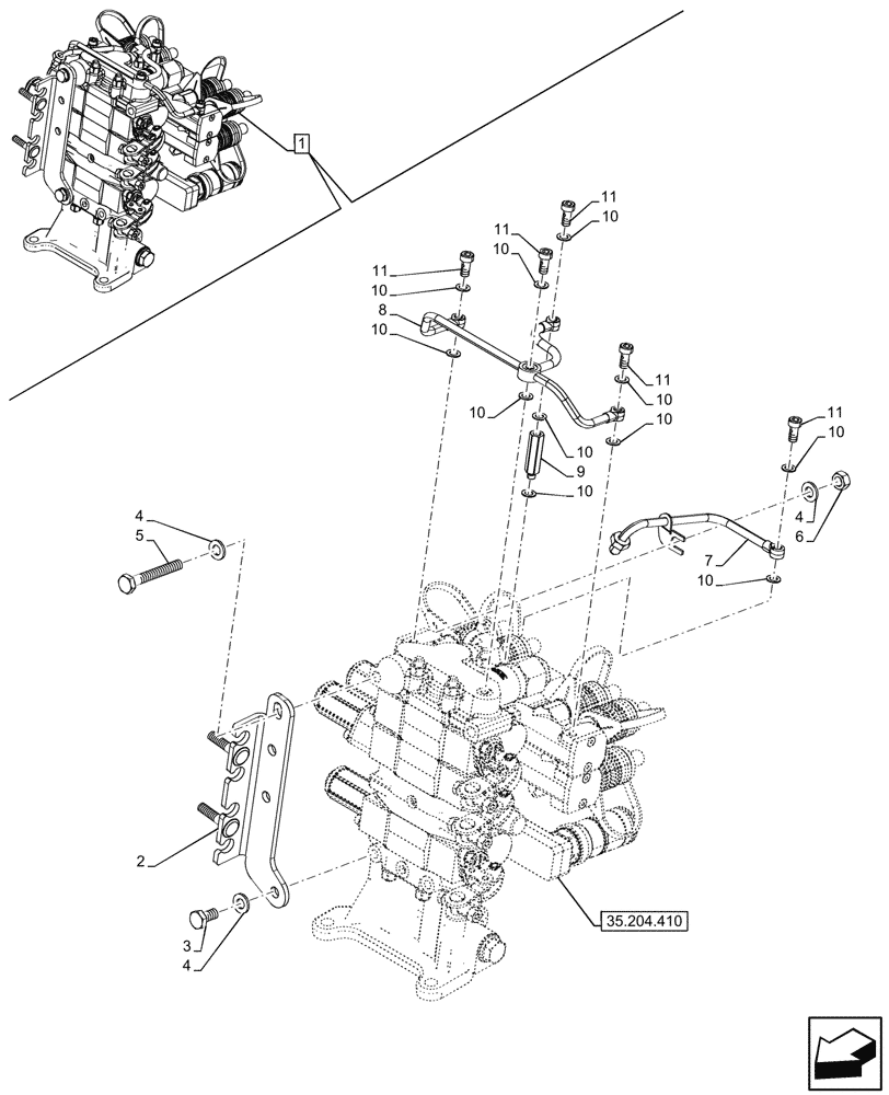 Схема запчастей Case IH FARMALL 90V - (35.204.420) - VAR - 759024 - 3 REMOTE CONTROL VALVES, W/ DIVERTER, COMPONENTS (MDC) (35) - HYDRAULIC SYSTEMS