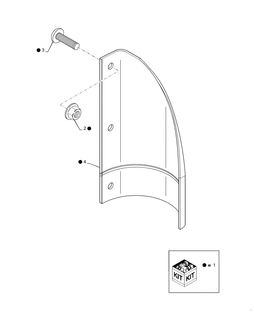 Схема запчастей Case IH 7130 - (88.230.16[04]) - KIT LH CURVED BAT SINGLE (88) - ACCESSORIES