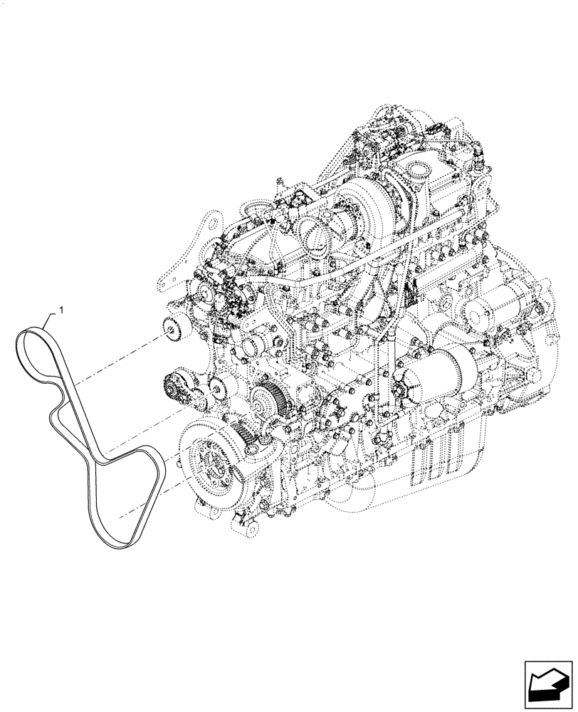 Схема запчастей Case IH MAGNUM 280 - (10.414.BA[01]) - BELT, ACCESSORY DRIVE (10) - ENGINE