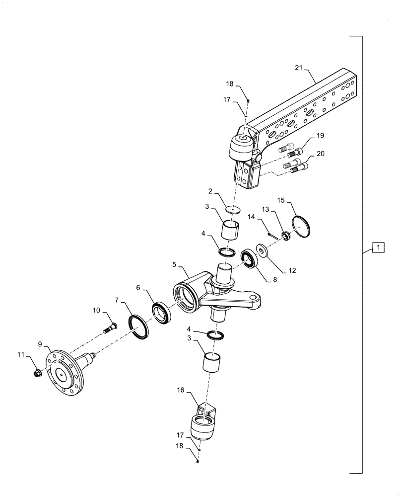 Схема запчастей Case IH 7088 - (27.550.AM[02]) - VAR - 722034 - REAR AXLE EXTENSION, RH (27) - REAR AXLE SYSTEM