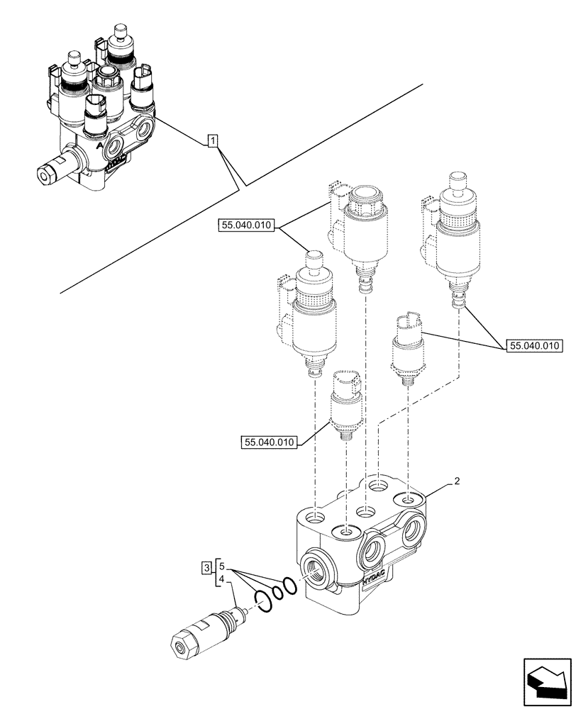 Схема запчастей Case IH OPTUM 270 CVT - (25.122.130) - VAR - 758795, 758796 - FRONT AXLE, HYDRAULIC SYSTEM, VALVE, COMPONENTS (25) - FRONT AXLE SYSTEM