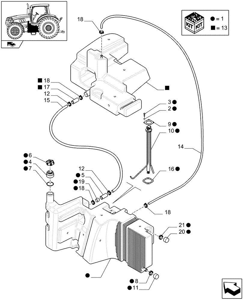 Схема запчастей Case IH PUMA 210 - (1.14.0[01B]) - FUEL TANK - D7389 (02) - ENGINE EQUIPMENT