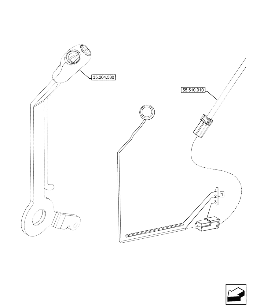 Схема запчастей Case IH FARMALL 110N - (55.035.060) - VAR - 759024 - REMOTE CONTROL VALVE, W/ DIVERTER, LEVER, SWITCH, CAB (55) - ELECTRICAL SYSTEMS