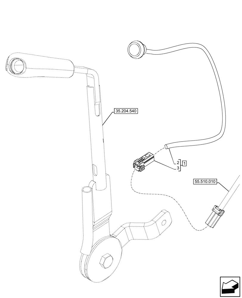 Схема запчастей Case IH FARMALL 110V - (55.035.070) - VAR - 759024 - REMOTE CONTROL VALVE, W/ DIVERTER, LEVER, W/O CAB (55) - ELECTRICAL SYSTEMS