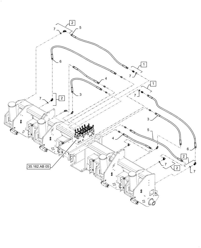 Схема запчастей Case IH 1255 - (35.948.AD[02]) - HYDRAULICS CENTER SECTION FOR 24 ROW 30" SPACING (35) - HYDRAULIC SYSTEMS