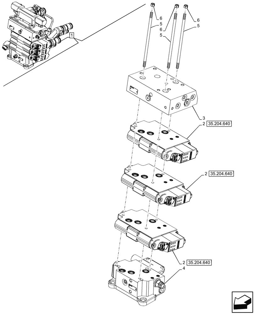 Схема запчастей Case IH FARMALL 100N - (35.204.630) - VAR - 759025 - 3 REMOTE CONTROL VALVES, ELECTROHYDRAULIC, COMPONENTS, CAB (35) - HYDRAULIC SYSTEMS