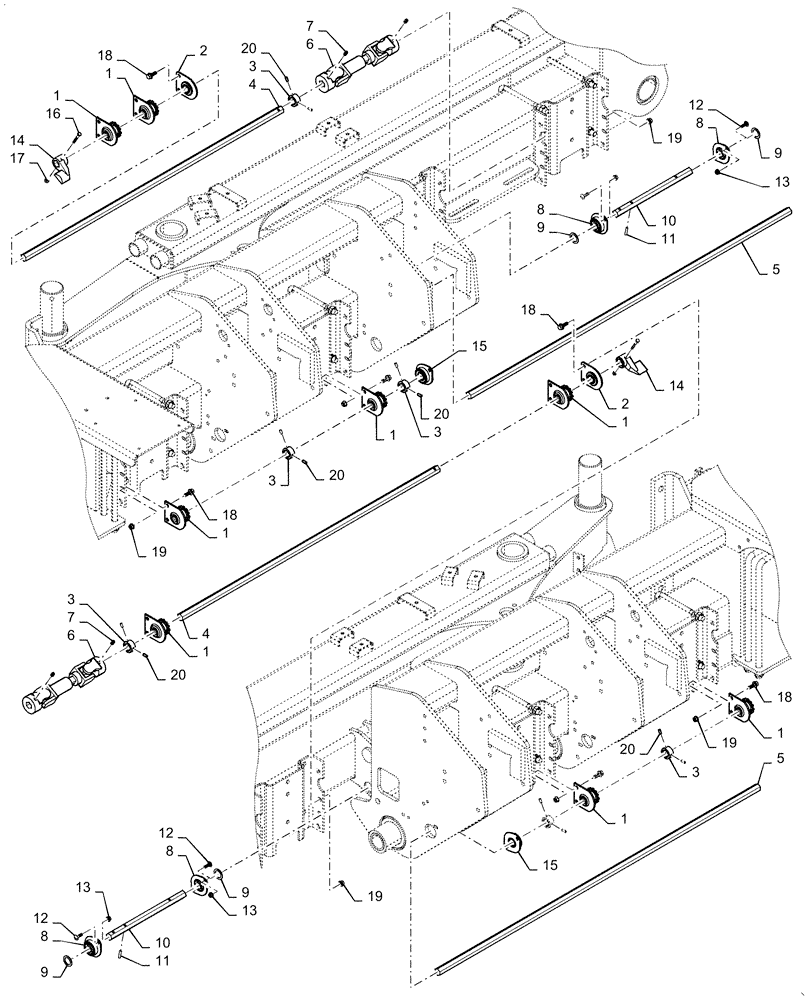 Схема запчастей Case IH 1255 - (61.901.AI[04]) - SEED METER, CHAIN DRIVEN SHAFT, CENTER FOR 24 ROW (61) - METERING SYSTEM