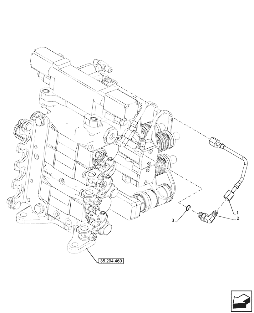 Схема запчастей Case IH FARMALL 110V - (35.204.510) - VAR - 759024 - 3 REMOTE CONTROL VALVES, W/ DIVERTER, LINES, CAB (35) - HYDRAULIC SYSTEMS