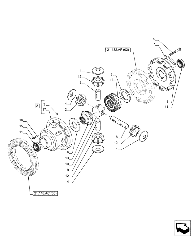 Схема запчастей Case IH PUMA 185 - (21.182.AF[01]) - VAR - 337426, 337427, 337428, 337429, 337430, 337431, 337432, 337433, 391137, 391138, 758017, 758018, 758019, 758020, 758021, 758022 - TRANSMISSION (21) - TRANSMISSION