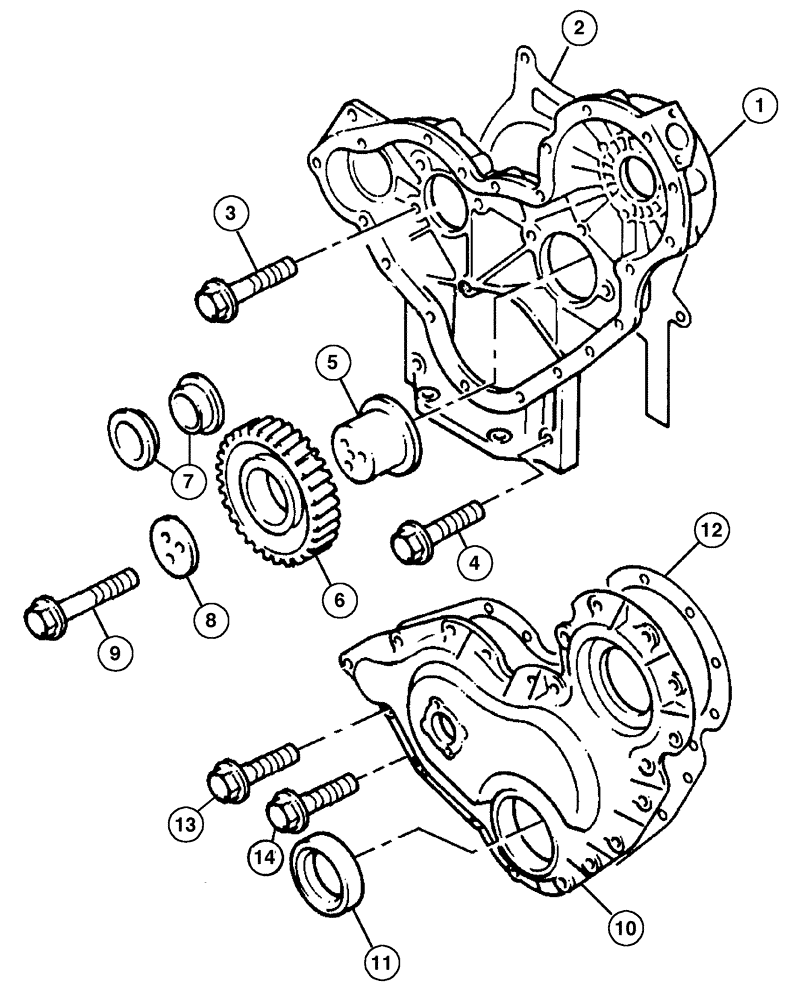 Схема запчастей Case IH MX100C - (02-18) - FRONT GEAR COVER (02) - ENGINE