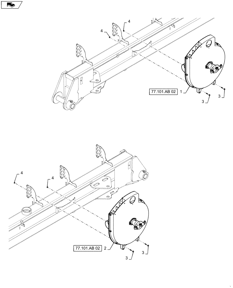 Схема запчастей Case IH 1255 - (77.101.AB[01]) - VACUUM FAN MOUNTING FOR 24 ROW (77) - SEEDING/PLANTING