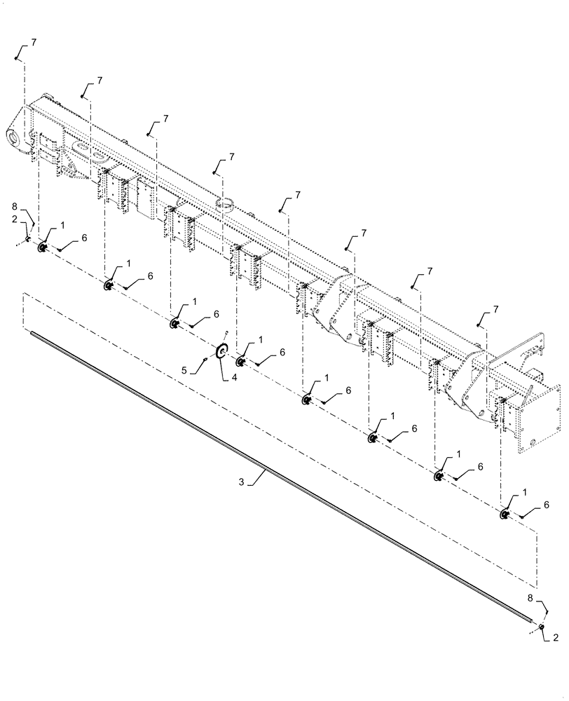 Схема запчастей Case IH 1255 - (61.901.AI[05]) - SEED METER, CHAIN DRIVEN SHAFT, OUTER RIGHT FOR 24 ROW (61) - METERING SYSTEM