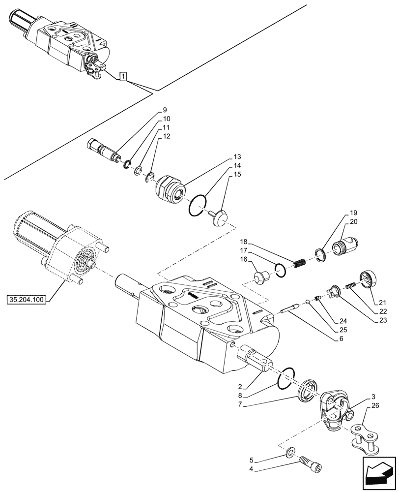 Схема запчастей Case IH FARMALL 100N - (35.204.090) - VAR - 341794, 759022, 759023, 759024 - REMOTE CONTROL VALVE, COMPONENTS (35) - HYDRAULIC SYSTEMS