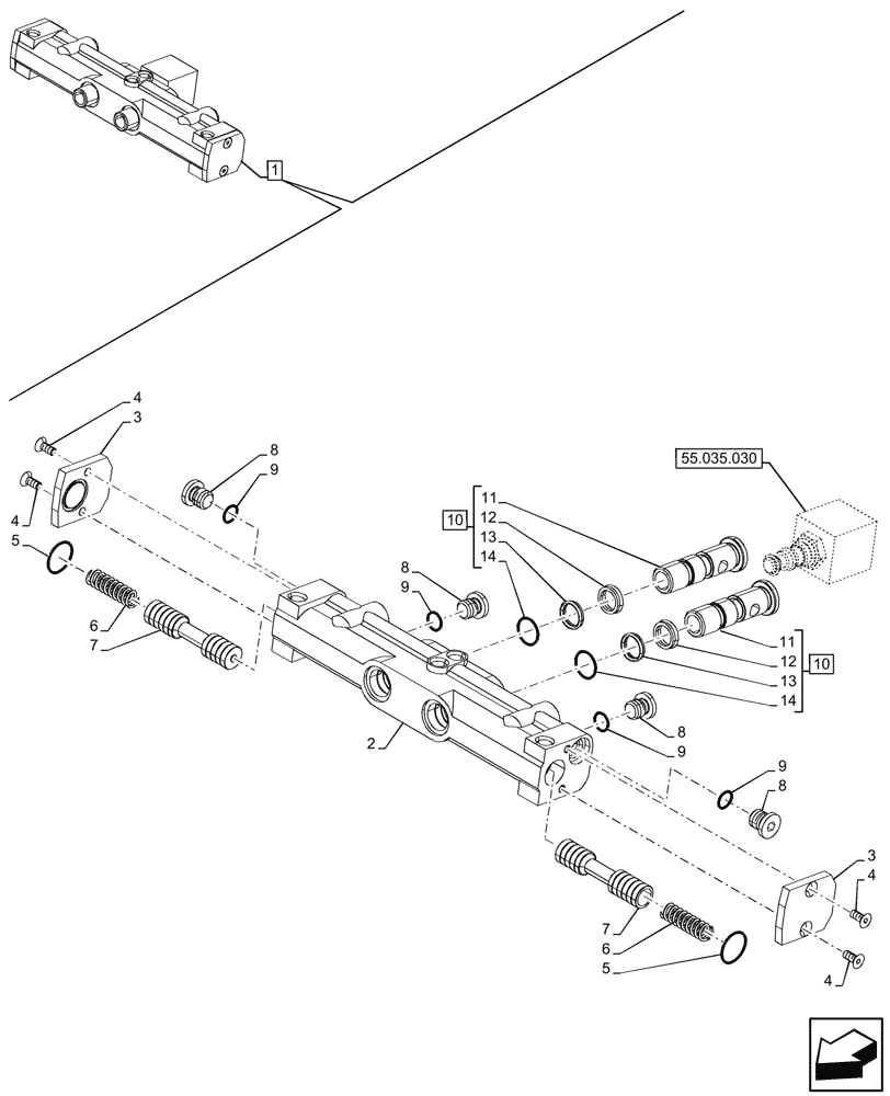 Схема запчастей Case IH FARMALL 90V - (35.204.450) - VAR - 759024 - 3 REMOTE CONTROL VALVES, W/ DIVERTER, COMPONENTS (MDC) (35) - HYDRAULIC SYSTEMS