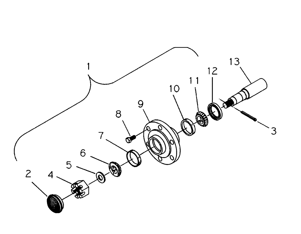 Схема запчастей Case IH TIGER-MATE - (44.100.12) - 710 HUB AND SPINDLE ASSEMBLY, WINGS ONLY (44) - WHEELS