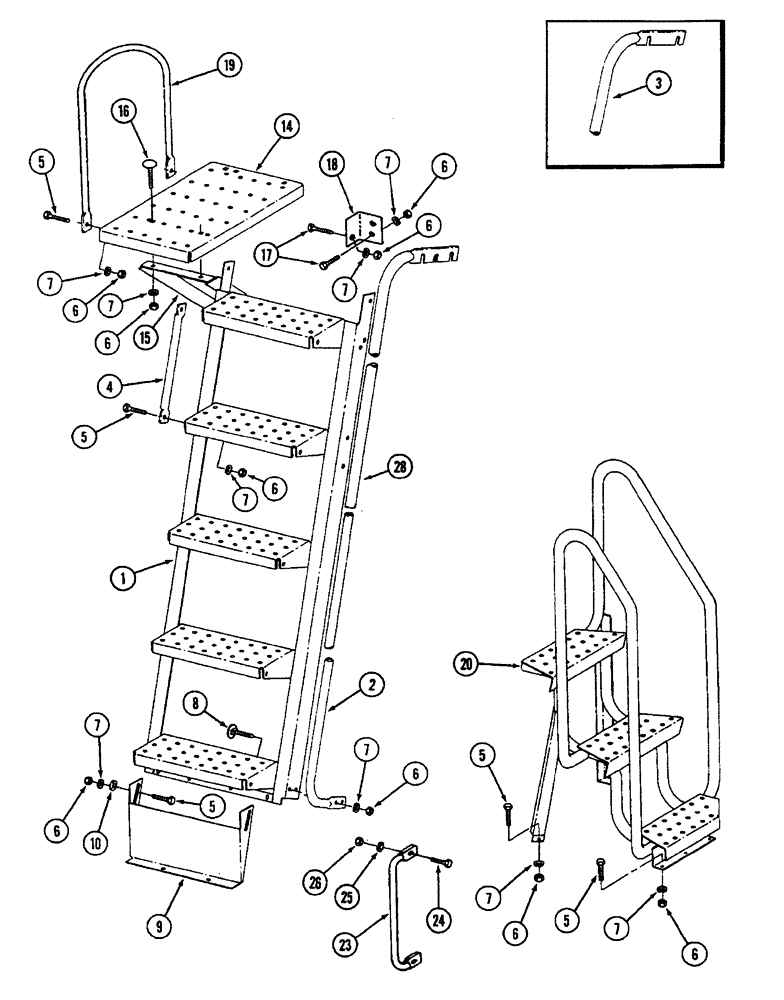 Схема запчастей Case IH 1844 - (9E-38) - STEPS AND LADDERS, 1844 COTTON PICKER (12) - CHASSIS