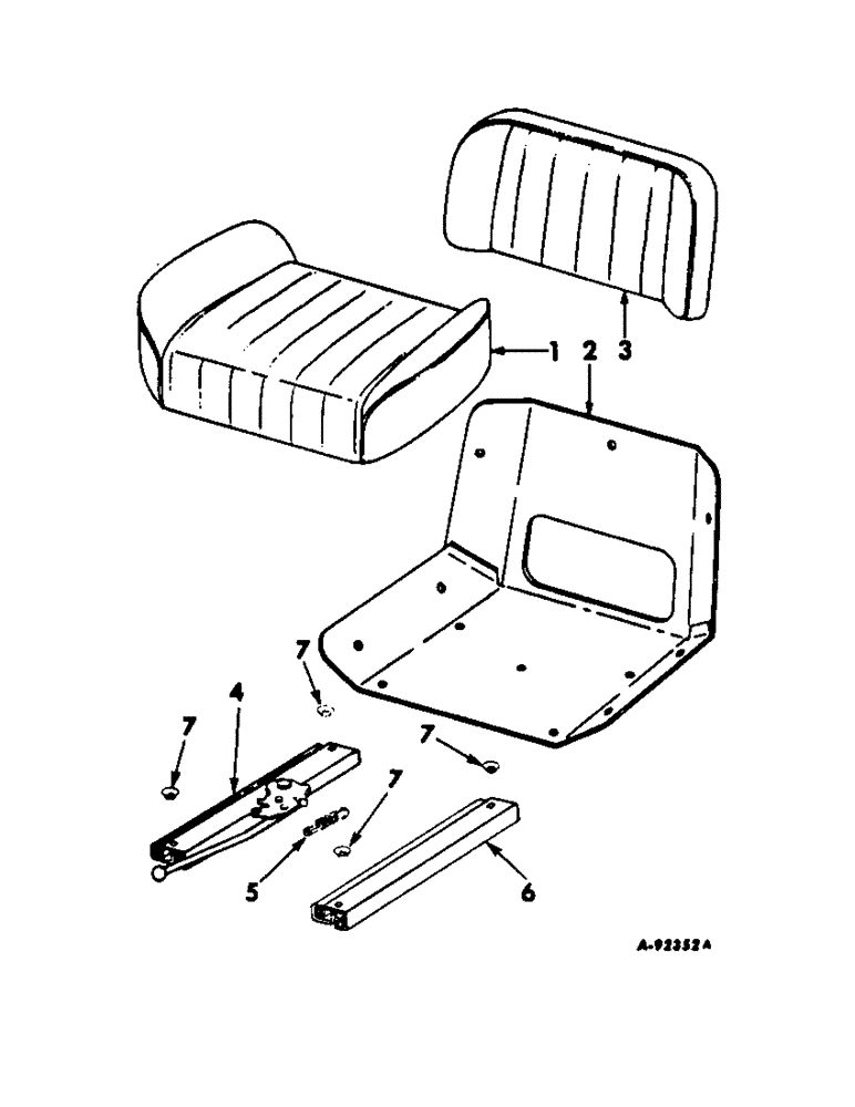 Схема запчастей Case IH 544 - (M-04) - SEAT, OPERATORS PLATFORM AND MISCELLANEOUS, SEAT, INTERNATIONAL TRACTORS (10) - OPERATORS PLATFORM